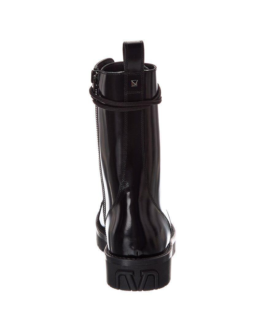 Valentino Leather Combat Boot