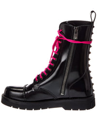 Valentino Leather Combat Boot