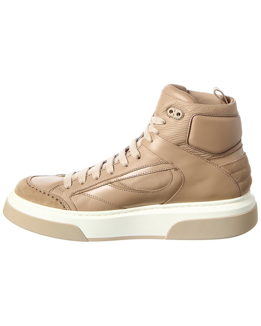 Ferragamo Cassio Leather High-Top Sneaker