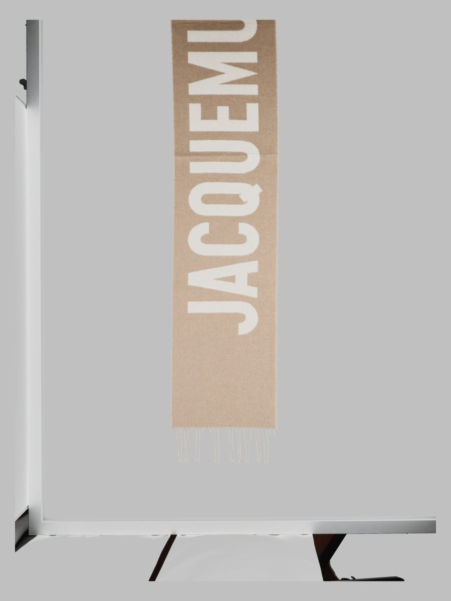Jacquemus Unisex Sciarpa In Lana Con Frange E Logo