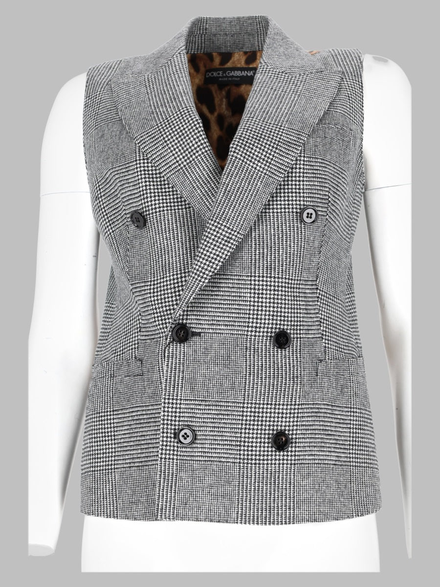 Dolce & Gabbana Women Gilet In Flanella Principe Di Galles