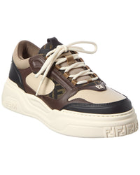 Fendi Ff & Leather Sneaker