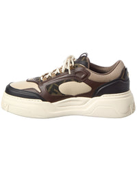 Fendi Ff & Leather Sneaker