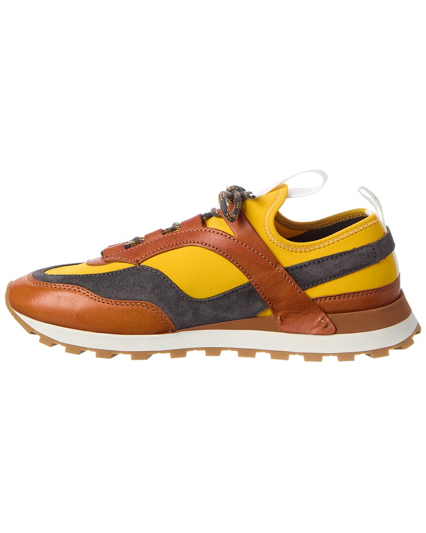 Ferragamo Indy Leather & Suede-Trim Sneaker