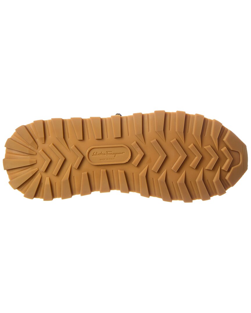 Ferragamo Indy Leather & Suede-Trim Sneaker