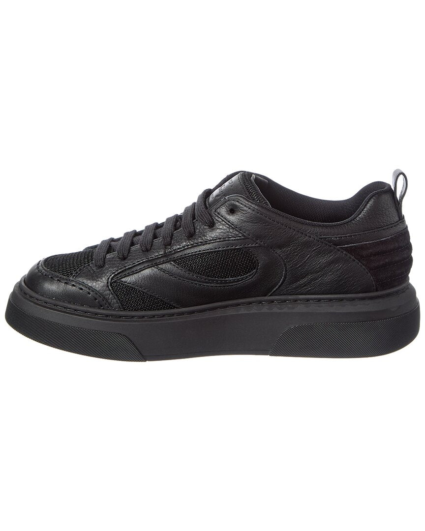 Ferragamo Cassina Leather-Trim Sneaker