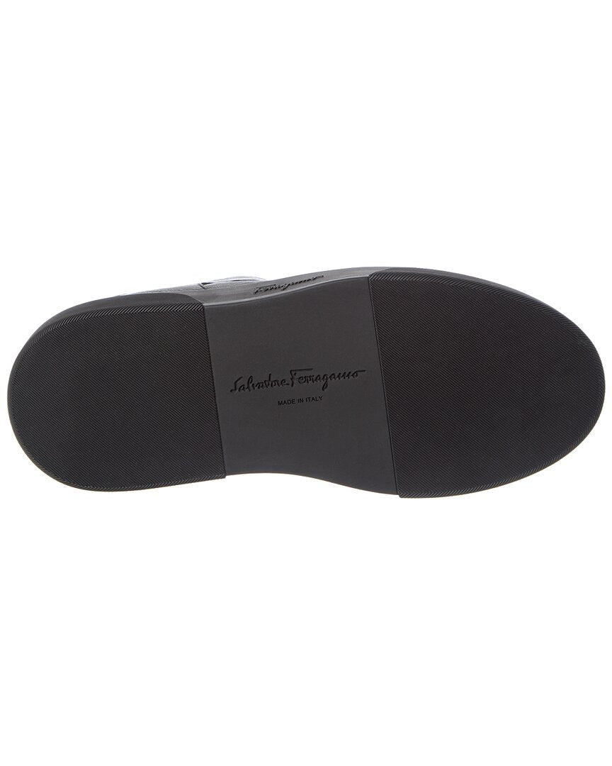 Ferragamo Cassina Leather-Trim Sneaker