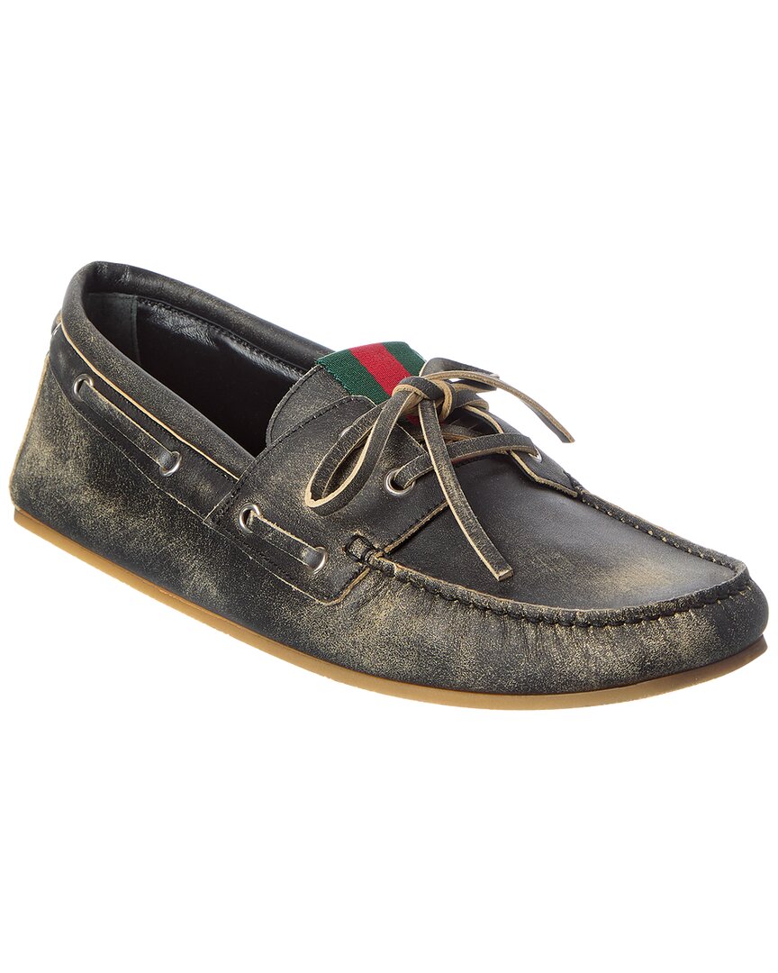 Gucci Gg Logo Leather Loafer