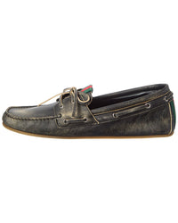 Gucci Gg Logo Leather Loafer
