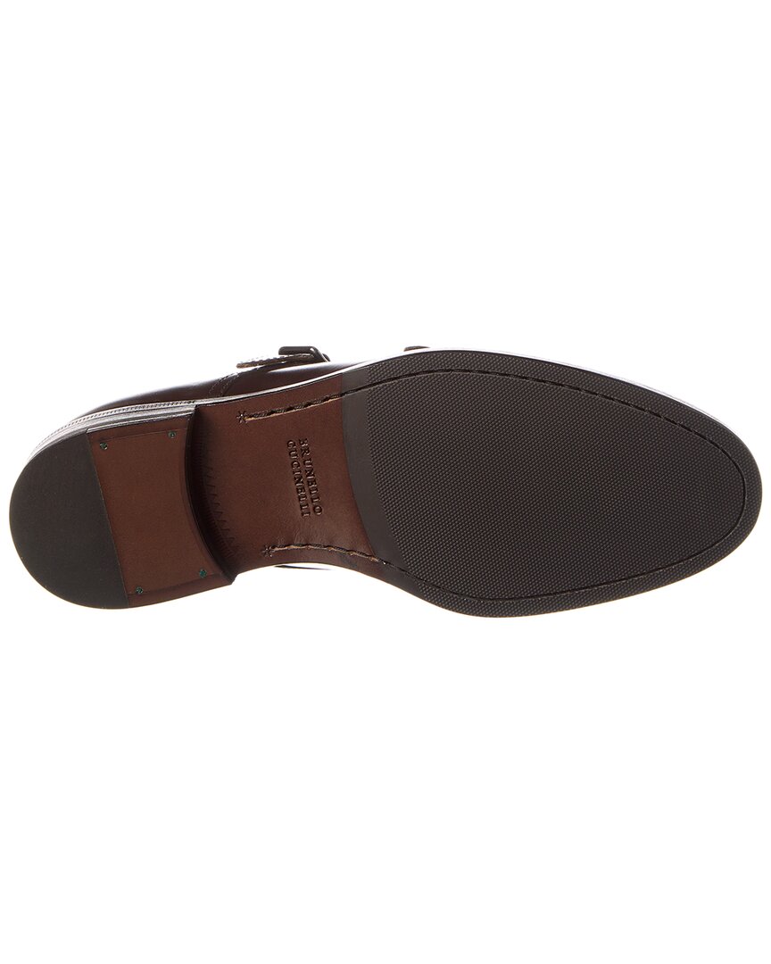 Brunello Cucinelli Double Monk Strap Leather Loafer