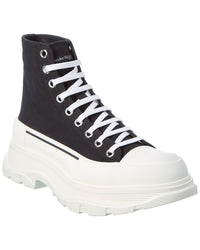 Alexander Mcqueen Tread Slick Canvas Boot Black