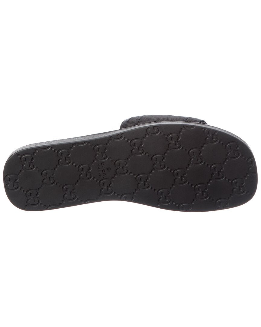 Gucci Gucci Tonal Leather Flat Sandal