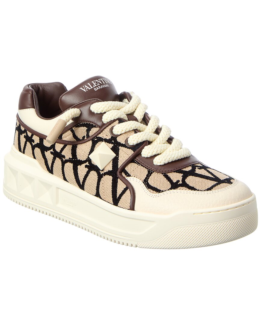 Valentino Valentino Roman Stud Leather & Canvas Sneaker