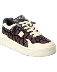 Valentino Valentino Roman Stud Leather & Canvas Sneaker