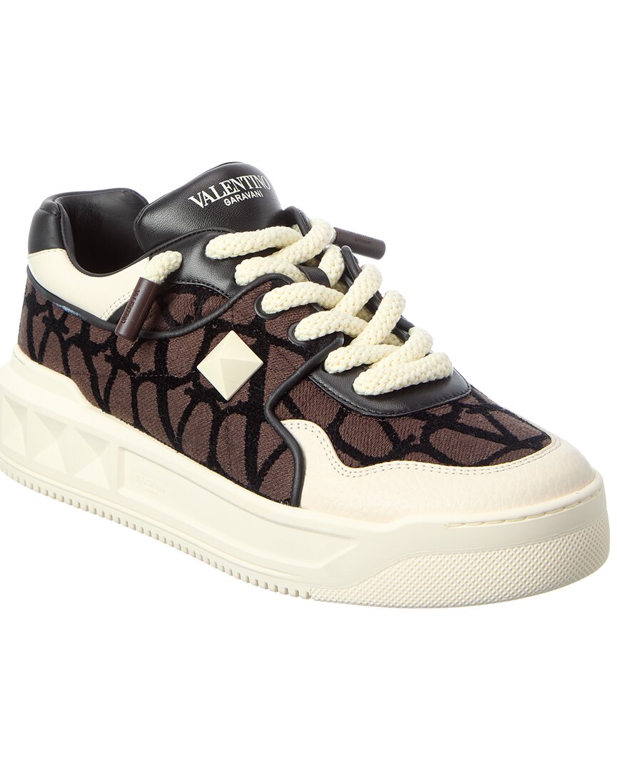 Valentino Valentino Roman Stud Leather & Canvas Sneaker