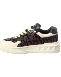 Valentino Valentino Roman Stud Leather & Canvas Sneaker