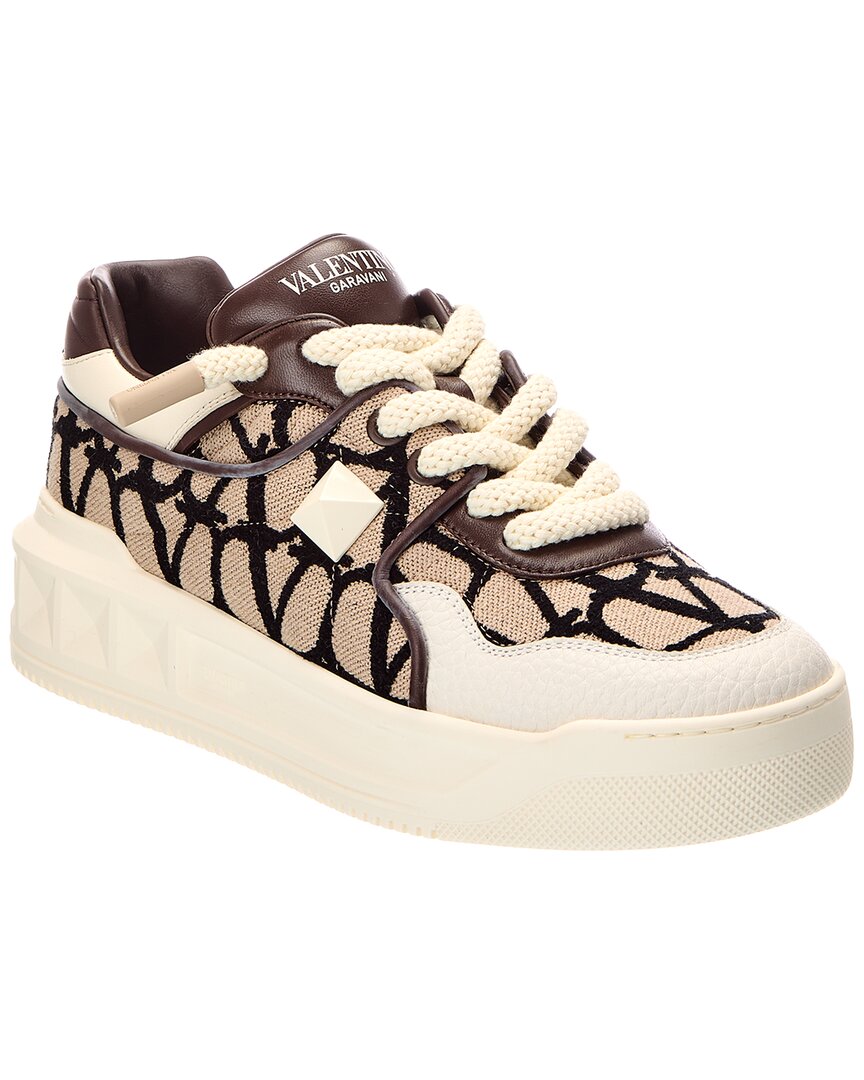 Valentino Valentino Leather-Trim Sneaker