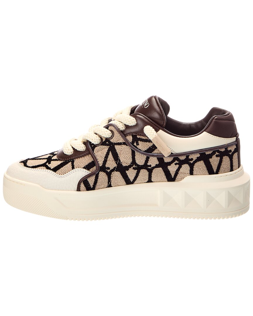 Valentino Valentino Leather-Trim Sneaker