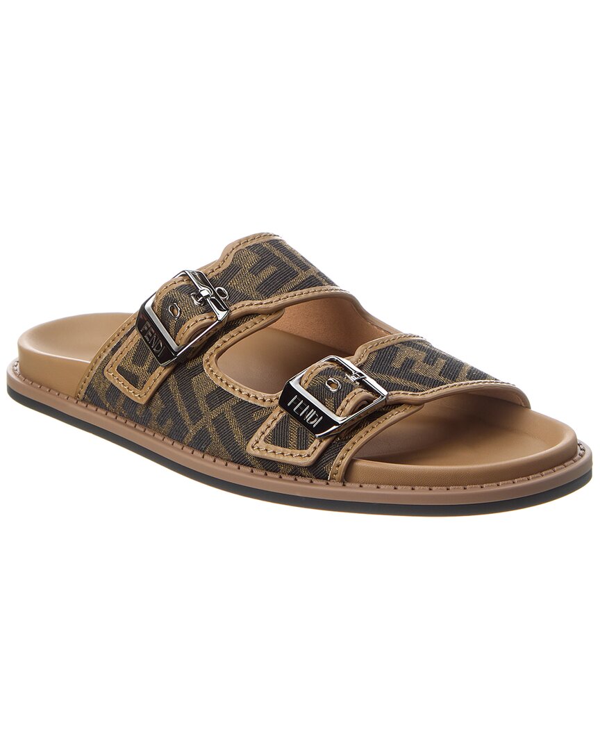 FENDI Fendi Feel Ff Jacquard & Leather Sandal