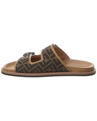 FENDI Fendi Feel Ff Jacquard & Leather Sandal