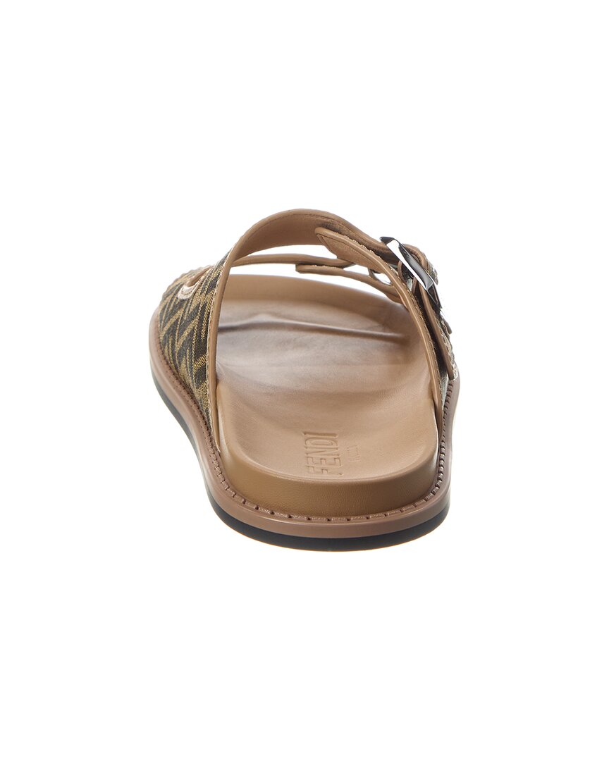 FENDI Fendi Feel Ff Jacquard & Leather Sandal