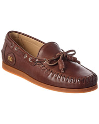 Valentino Valentino Leather Boat Shoe