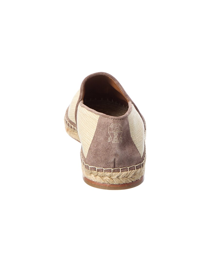 Brunello Cucinelli Brunello Cucinelli Suede & Raffia Espadrille