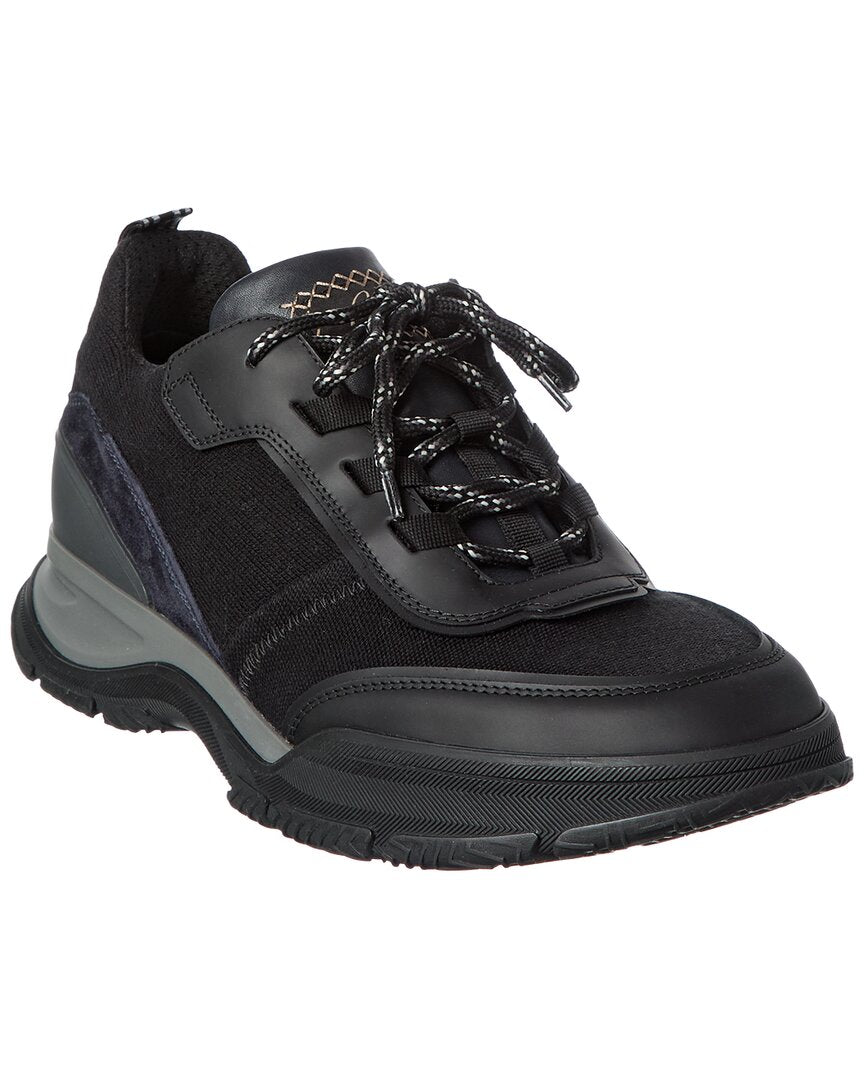 Brioni Brioni Crossing Suede-Trim Low-Top Sneaker