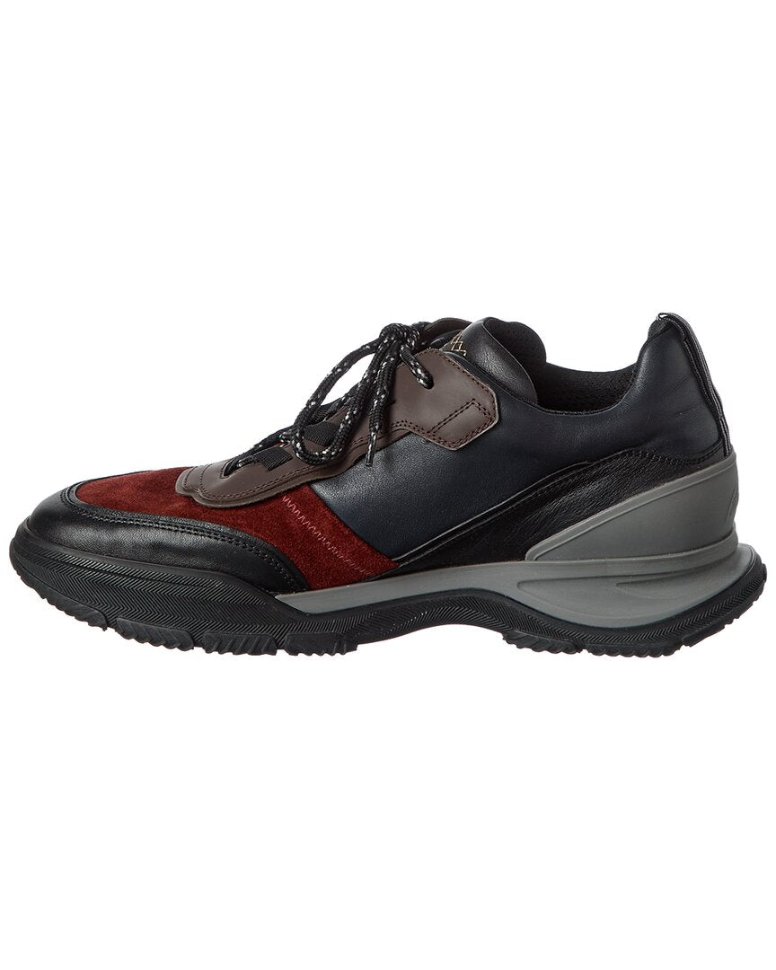Brioni Brioni Crossing Leather & Suede Low-Top Sneaker