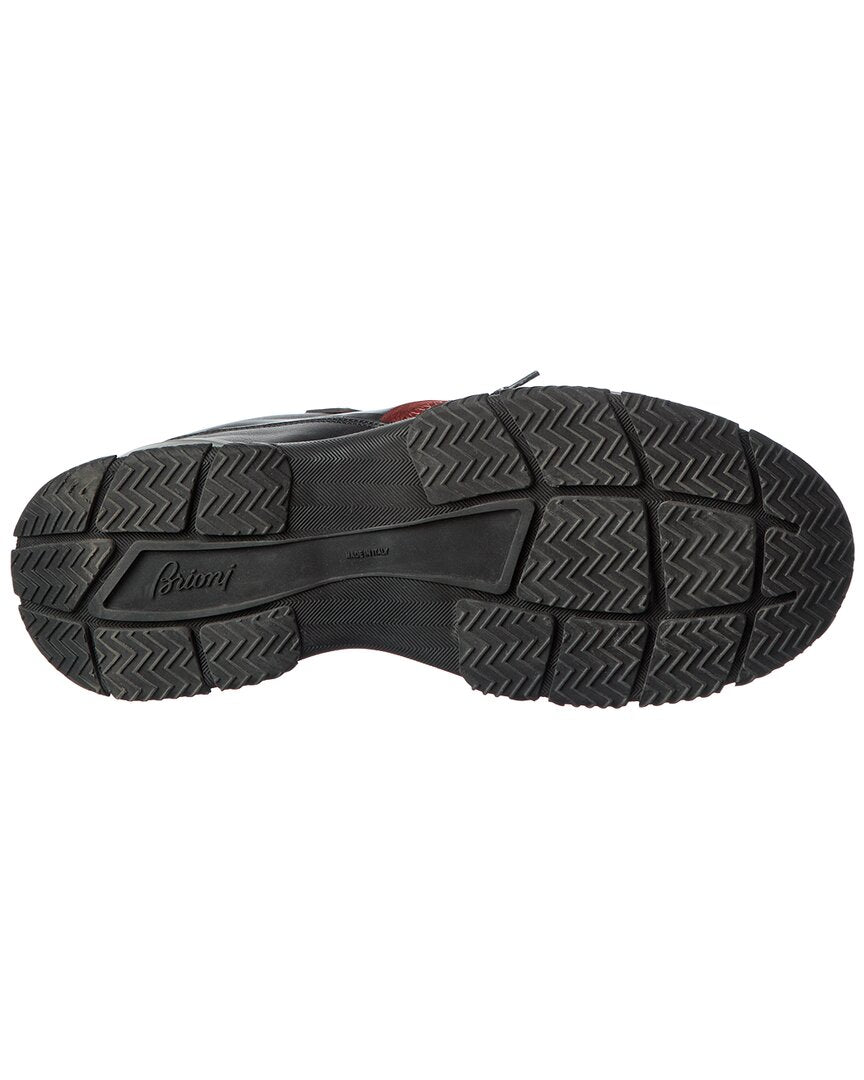 Brioni Brioni Crossing Leather & Suede Low-Top Sneaker