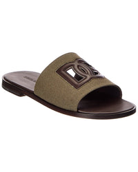 Dolce & Gabbana Dolce & Gabbana Canvas & Leather Slide