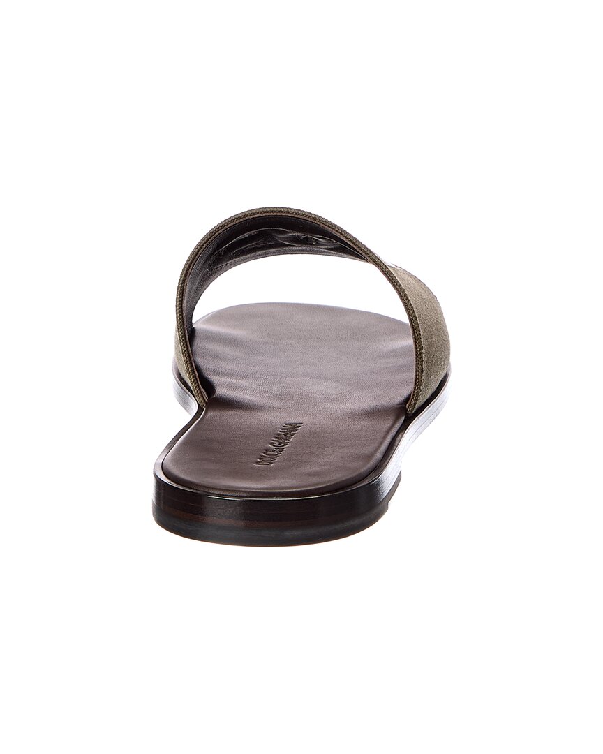 Dolce & Gabbana Dolce & Gabbana Canvas & Leather Slide
