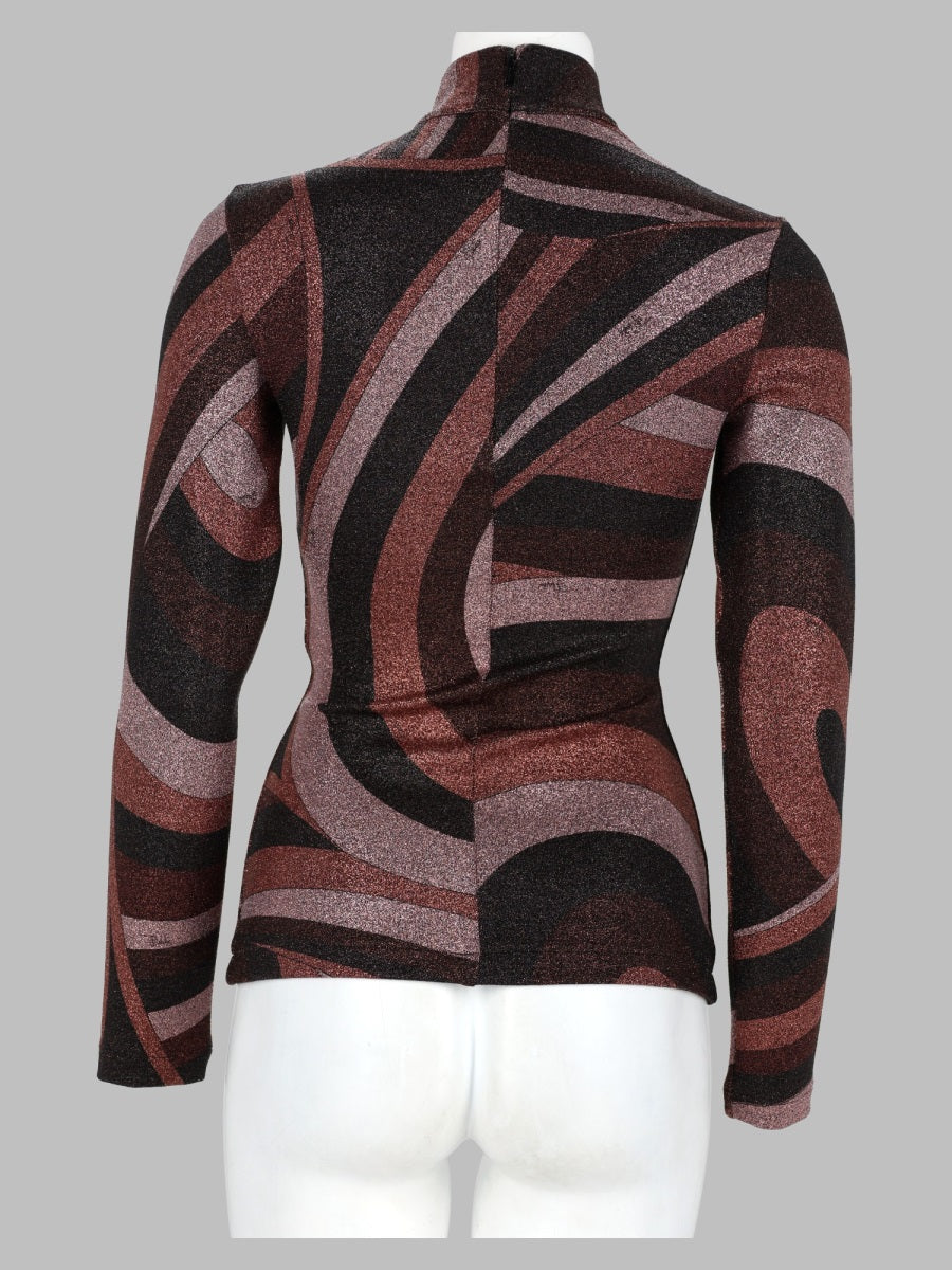 Pucci Women Top In Lurex Con Stampa "Iride"