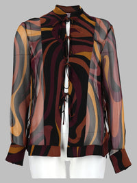 Pucci Women Camicia In Creponne Con Stampa "Marmo"