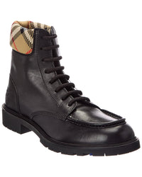 Burberry Burberry Check Leather Boot Leather Boot
