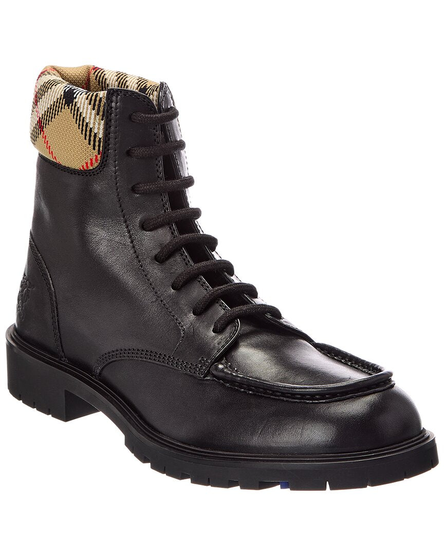Burberry Burberry Check Leather Boot Leather Boot