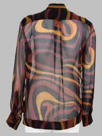 Pucci Women Camicia In Creponne Con Stampa "Marmo"