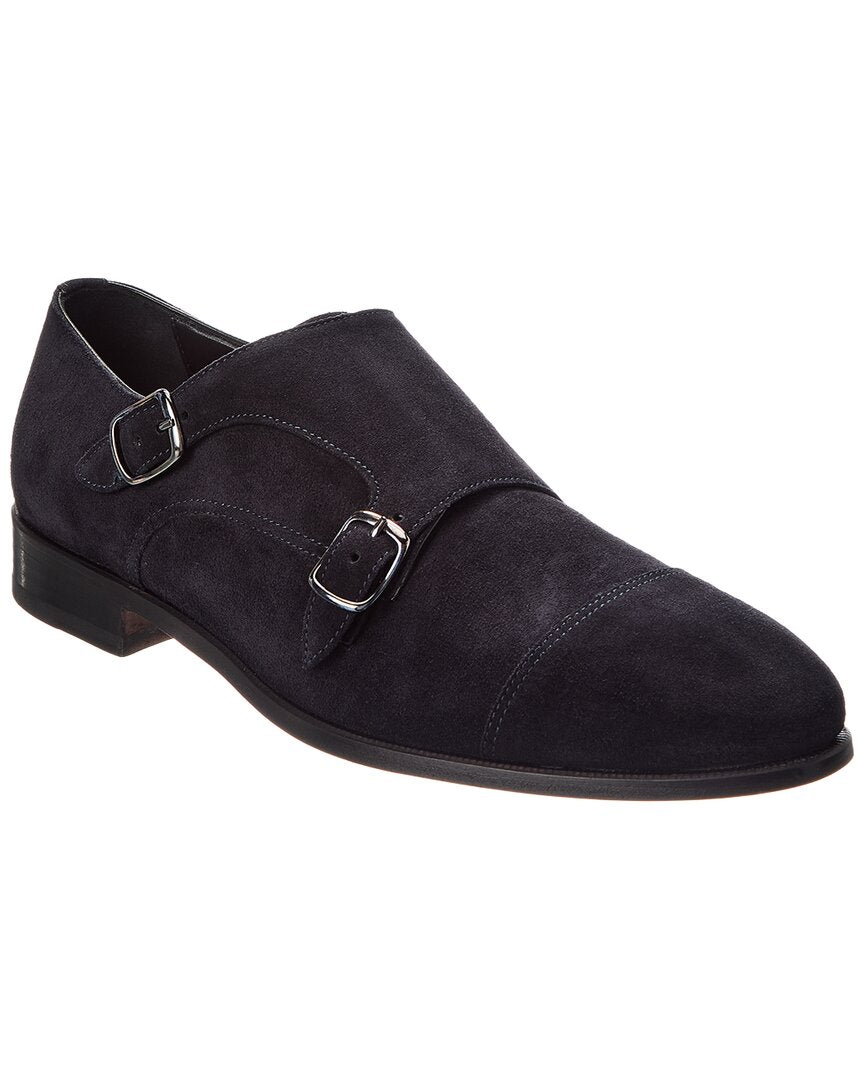 Isaia Isaia Double Monk Strap Suede Loafer