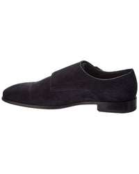 Isaia Isaia Double Monk Strap Suede Loafer