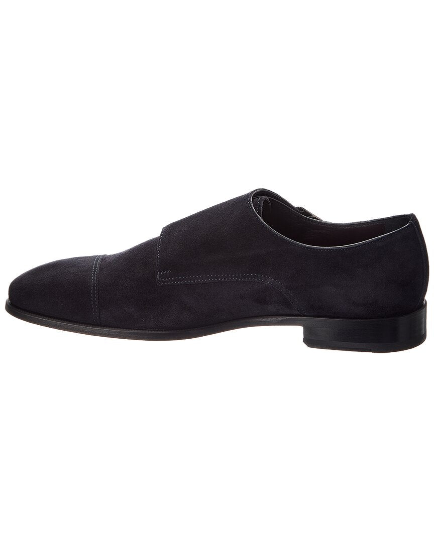 Isaia Isaia Double Monk Strap Suede Loafer