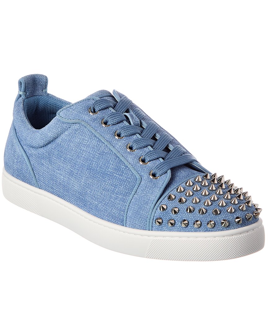 Christian Louboutin Christian Louboutin Louis Junior Spikes Canvas & Leather Sneaker
