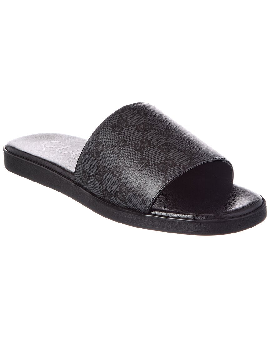 Gucci Gucci Gg Coated Canvas Slide