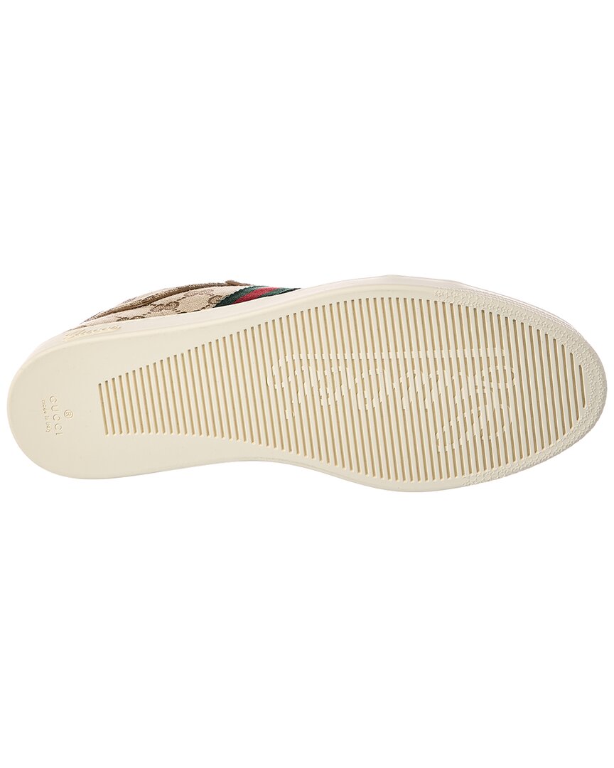 Gucci Gucci Stretch Low Top Gg Canvas & Leather Sneaker