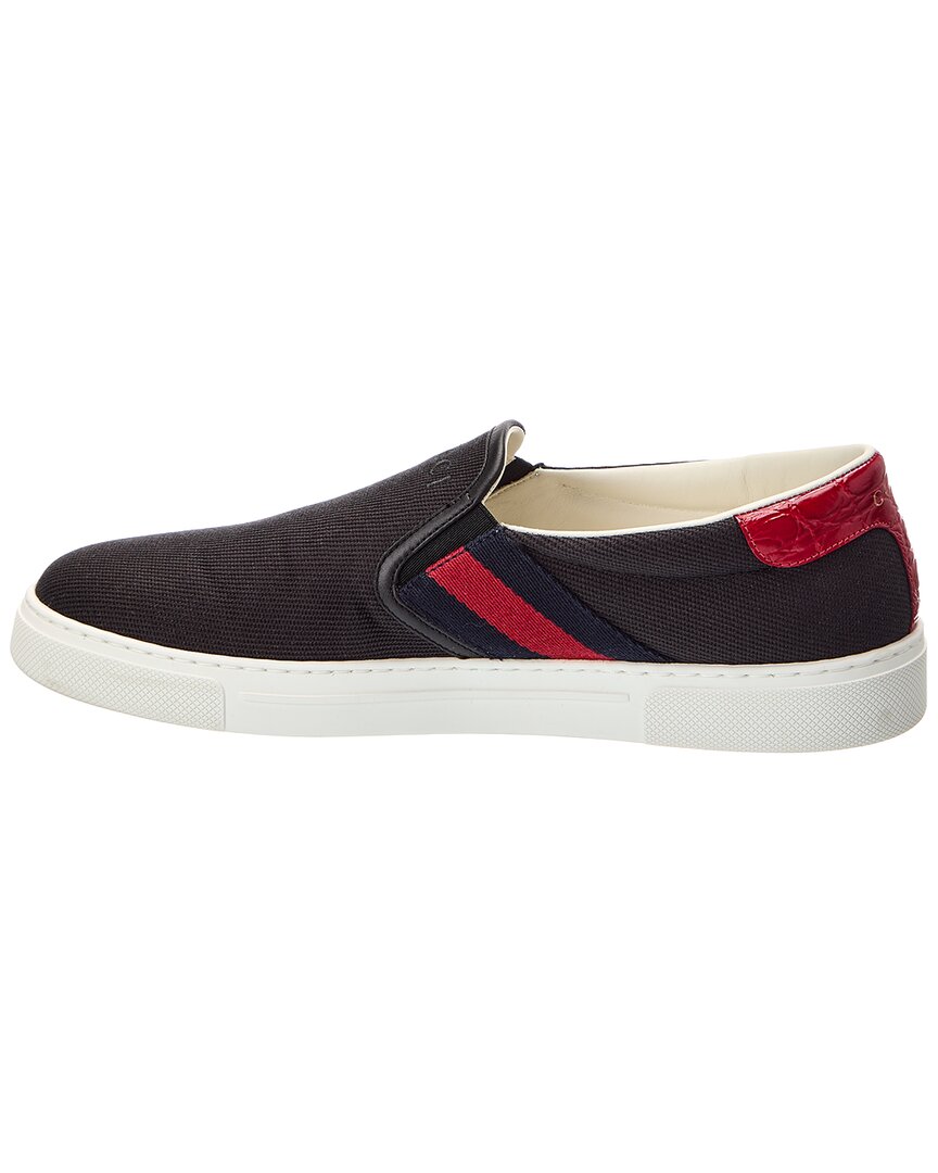 Gucci Gucci Tweed & Leather Slip-On Sneaker