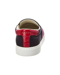 Gucci Gucci Tweed & Leather Slip-On Sneaker