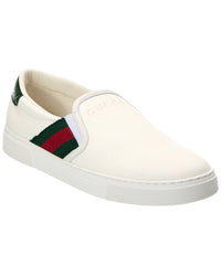 Gucci Gucci Tweed & Leather Slip-On Sneaker