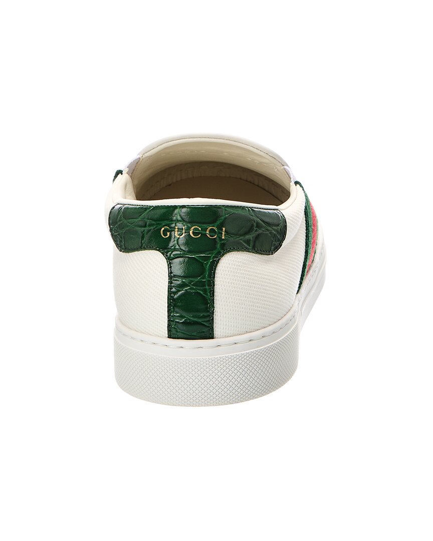 Gucci Gucci Tweed & Leather Slip-On Sneaker