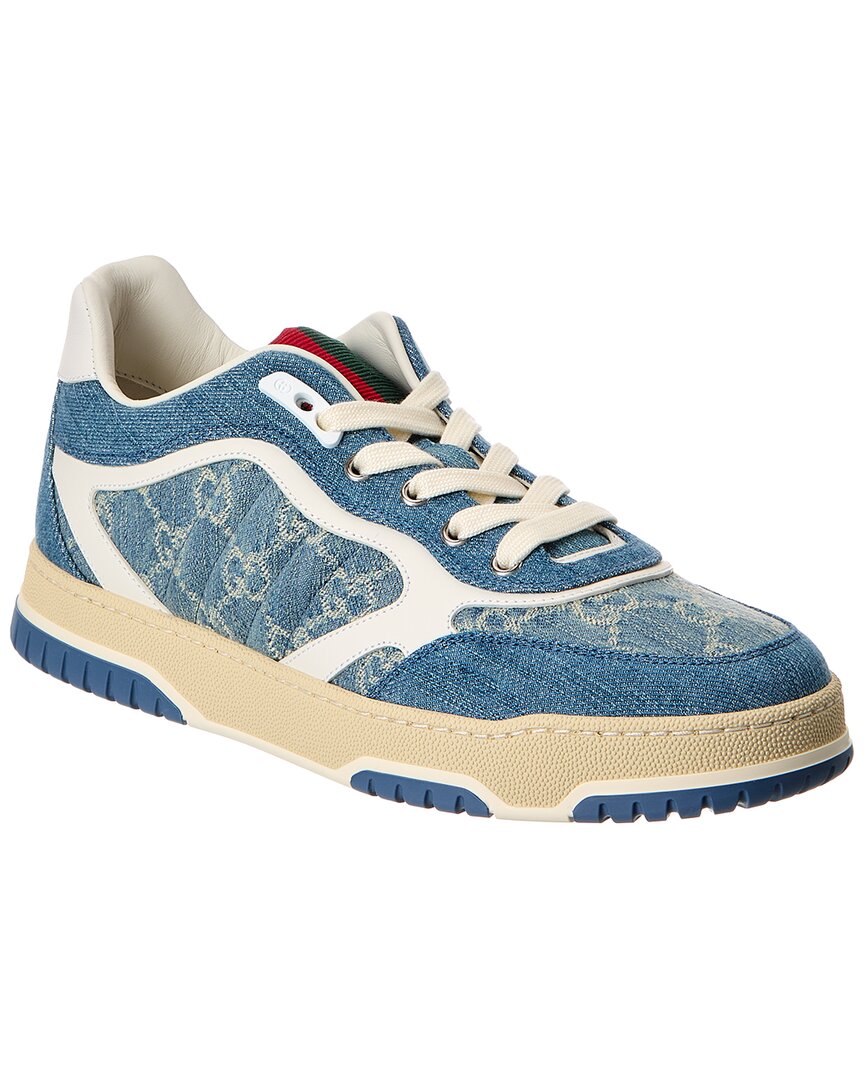 Gucci Gucci Re-Web Gg Denim & Leather Sneaker