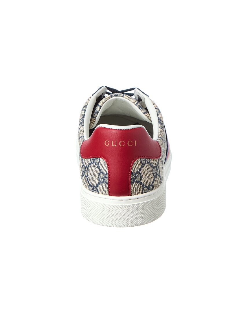 Gucci Gucci Ace Web Gg Supreme Canvas & Leather Sneaker