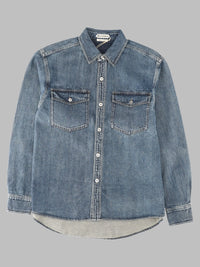 Jw Anderson Men Overshirt In Denim Di Cotone